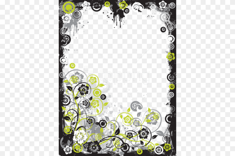 Black And Yellow Modern Frame Design Border, Art, Floral Design, Graphics, Pattern Free Transparent Png