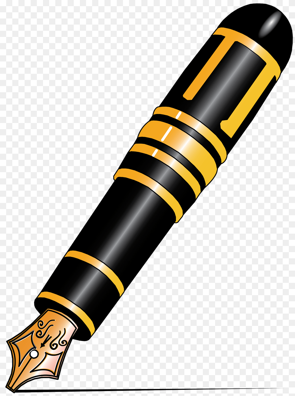 Black And Yellow Mont Blanc Fountain Pen Clipart, Fountain Pen, Smoke Pipe Free Png