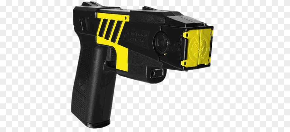 Black And Yellow Stun Gun, Device, Firearm, Handgun, Power Drill Png Image