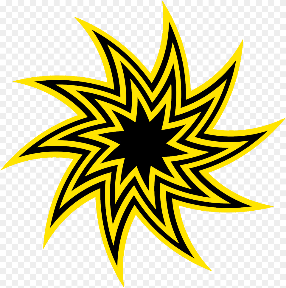 Black And Yellow Swirling Star Clipart Swirled Star Clip Art, Pattern, Symbol, Star Symbol Free Png Download