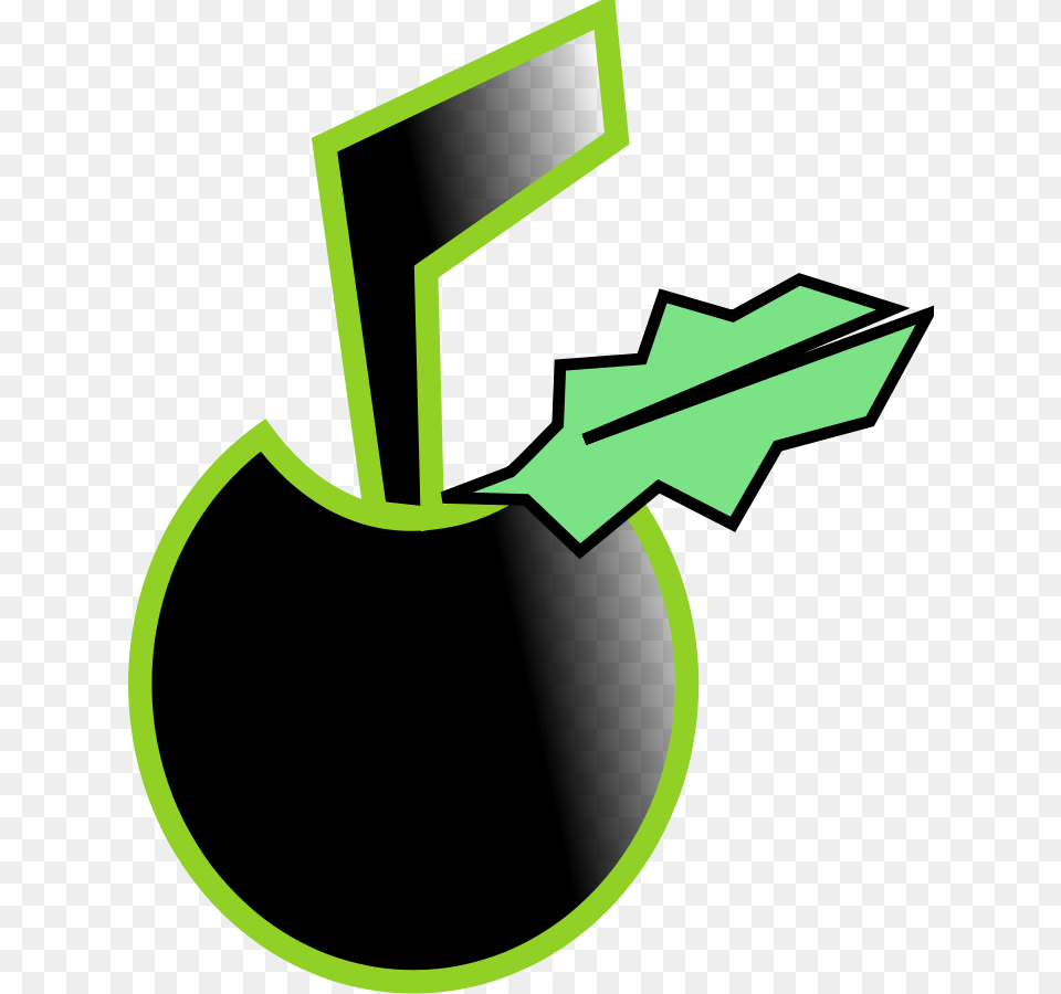 Black Apple Free Svg Clip Art, Ammunition, Weapon, Bomb, Green Png