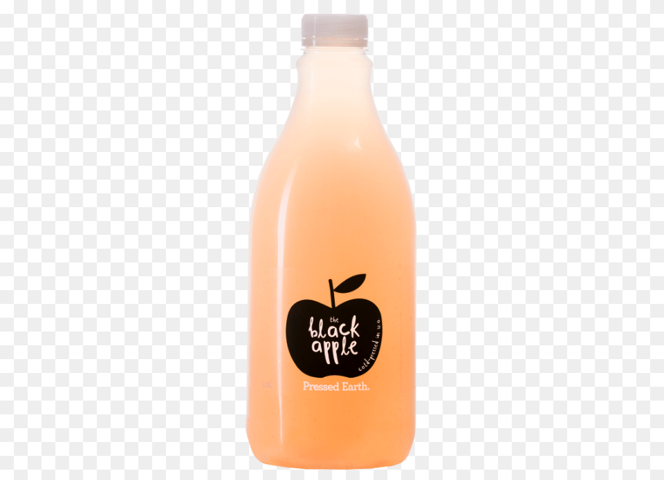 Black Apple Glass Bottle, Beverage, Juice, Milk Png Image