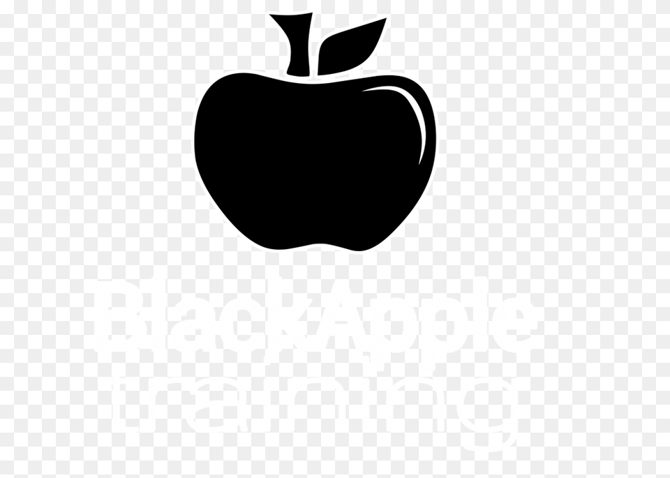 Black Apple Logo Large White Outline Tentac, Food, Fruit, Plant, Produce Png