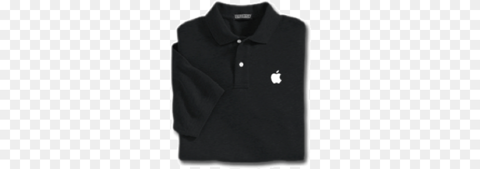 Black Apple Polo Shirt Black, Clothing, Fleece, Long Sleeve, Sleeve Free Png