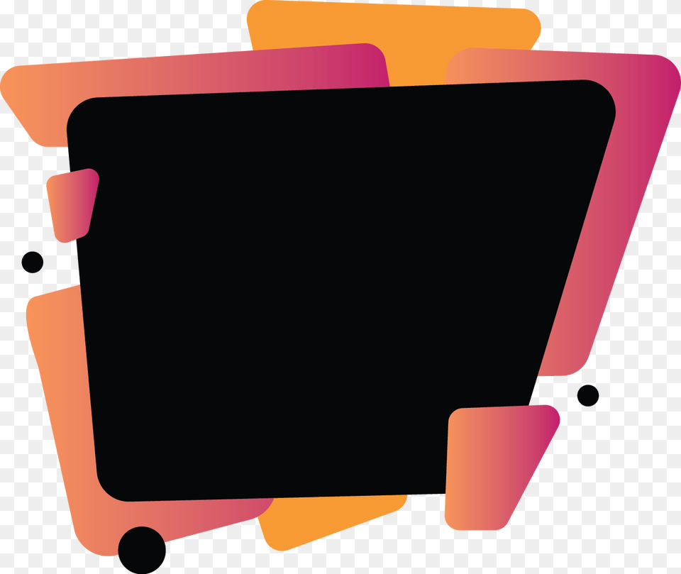 Black Banner With Pink Orange Gradient Abstract, Blackboard Free Transparent Png