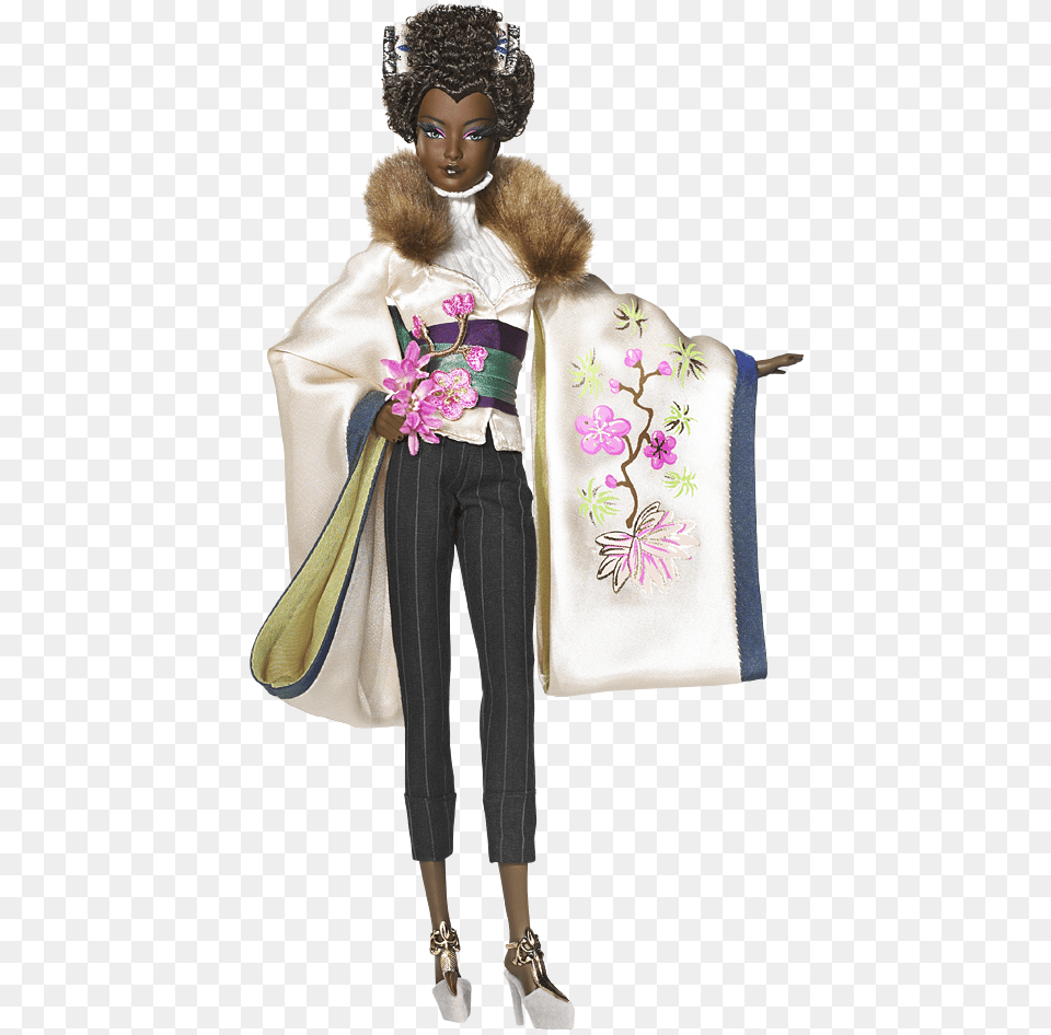 Black Barbie Collector Dolls, Clothing, Person, Figurine, Dress Free Png Download