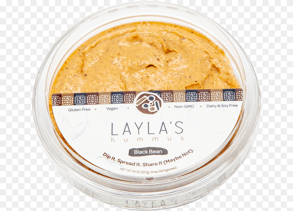Black Bean Hummus Laylas Food Company Label, Plate, Dip Png