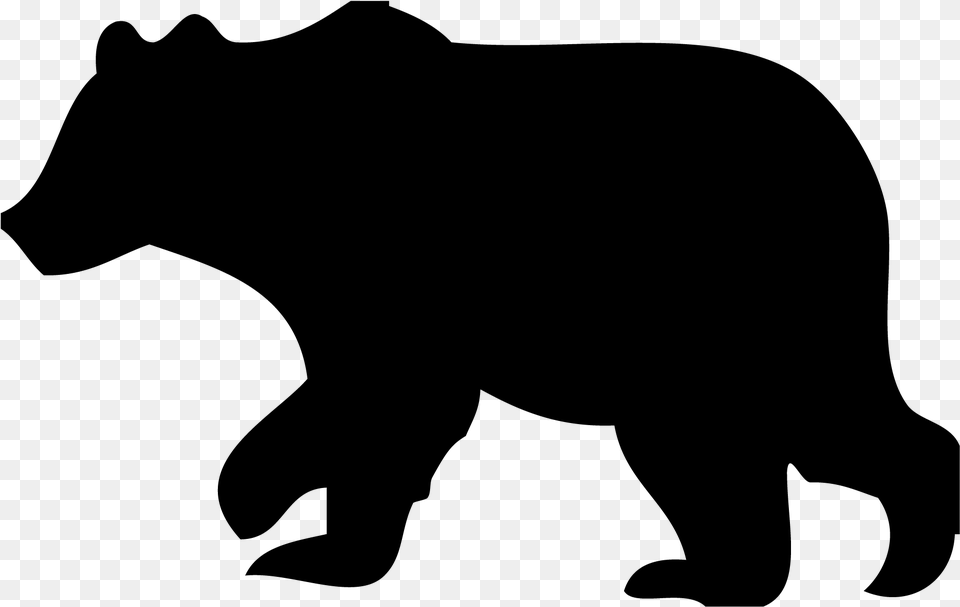 Black Bear Clipart Outline, Gray Png Image