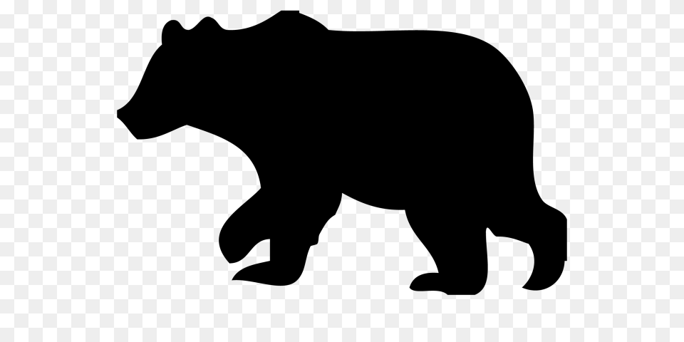 Black Bear Clipart Vector, Gray Png Image