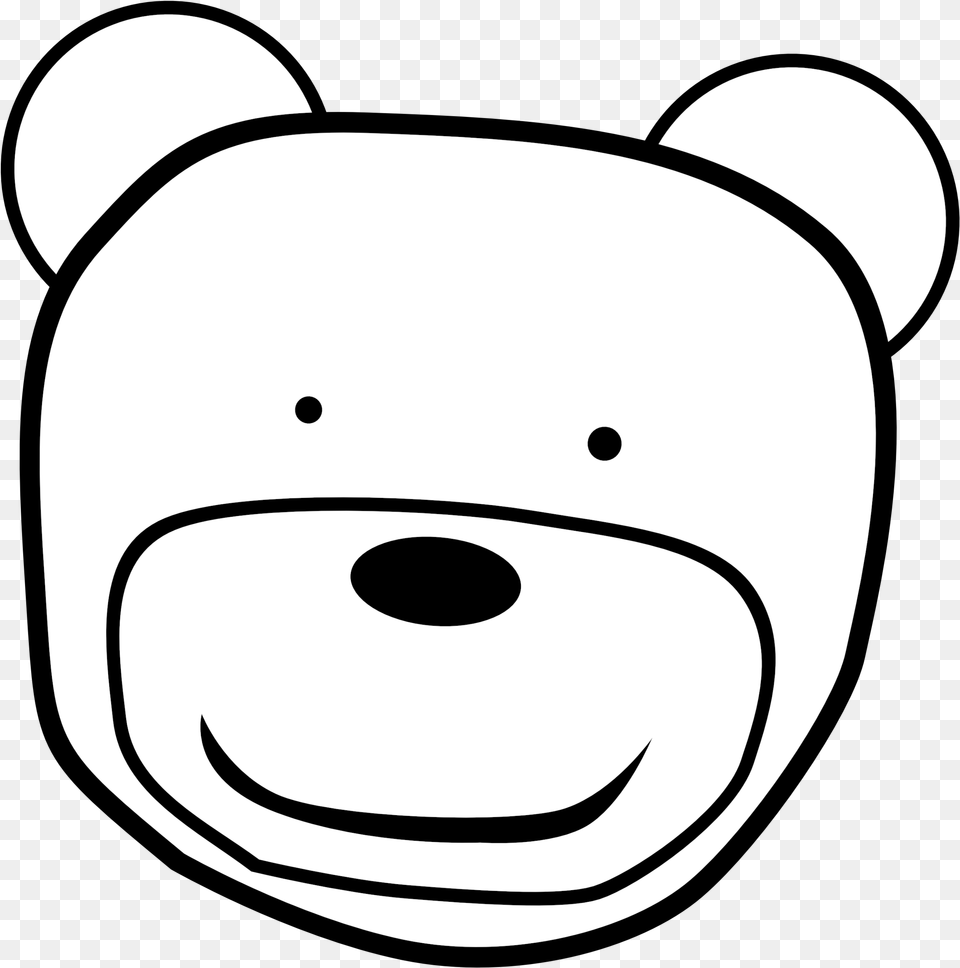 Black Bear Head Clipart, Stencil Png