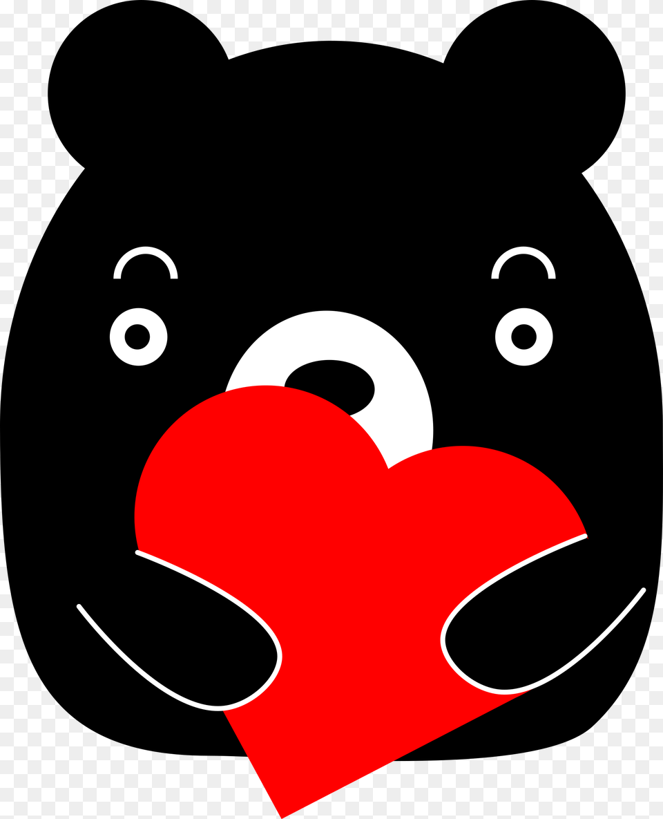 Black Bear Holding A Heart Icons, Logo Free Png