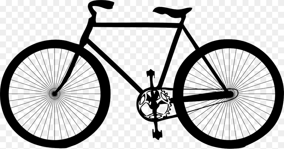 Black Bicycle Clipart, Machine, Transportation, Vehicle, Wheel Png Image