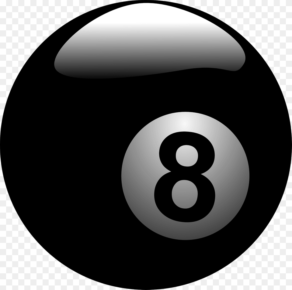 Black Billiard Ball Clipart, Disk, Text, Symbol, Number Free Png