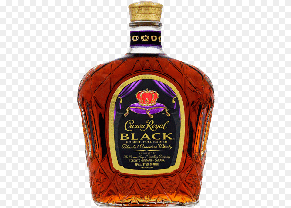 Black Blended Canadian Whisky Crown Royal Black Label, Alcohol, Beverage, Liquor Free Png