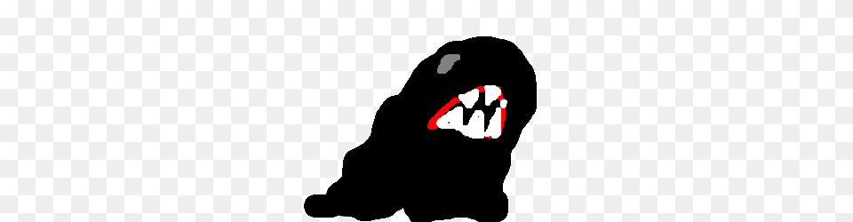 Black Blob Monster With Sharp Teeth Drawing, Body Part, Hand, Person, Electronics Free Transparent Png