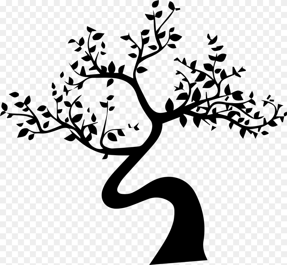 Black Bonsai Tree, Gray Png Image