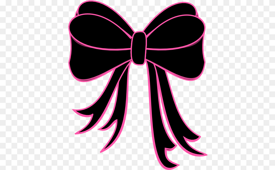 Black Bow Clipart Free Download Black And Pink Ribbon Clipart, Accessories, Formal Wear, Purple, Tie Png Image