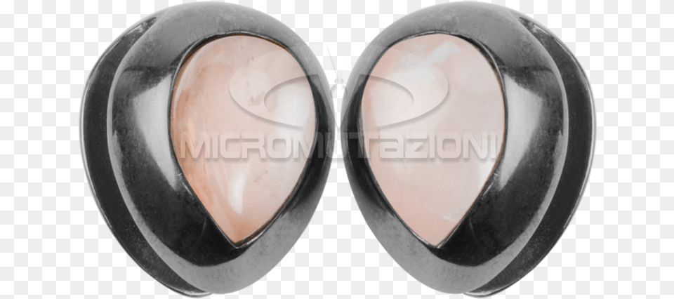 Black Brass Ear Weights With Rose Quartz Tear Drop Rose Quartz, Face, Head, Person, Accessories Png Image
