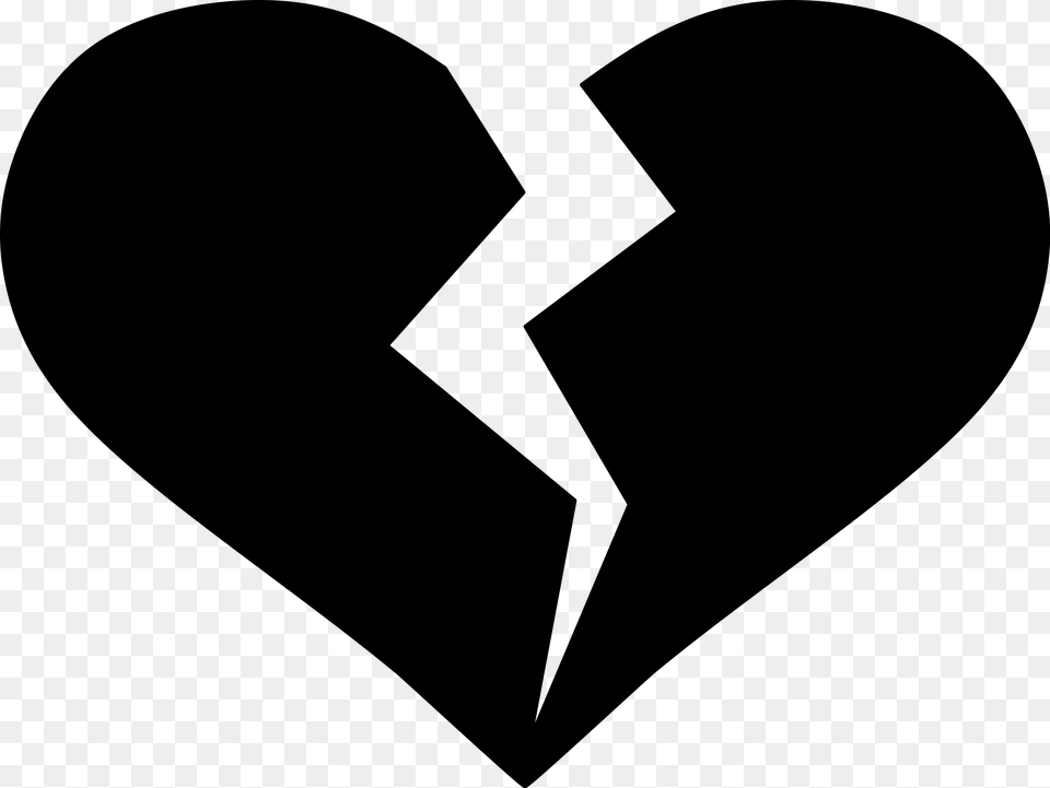 Black Broken Heart Clipart, Stencil Free Transparent Png