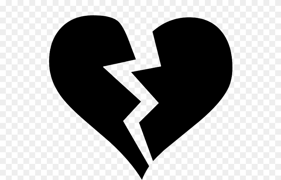 Black Broken Heart Symbol Broken Heart Icon, Gray Free Png Download