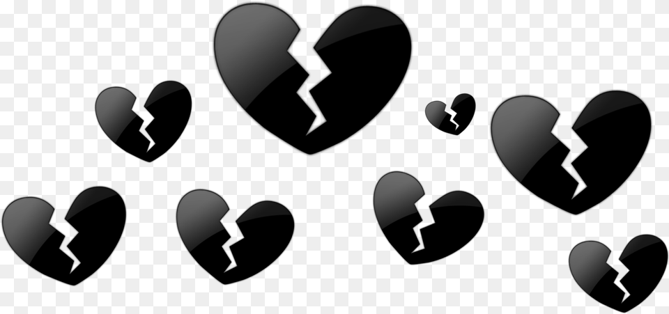 Black Broken Hearts Free Png