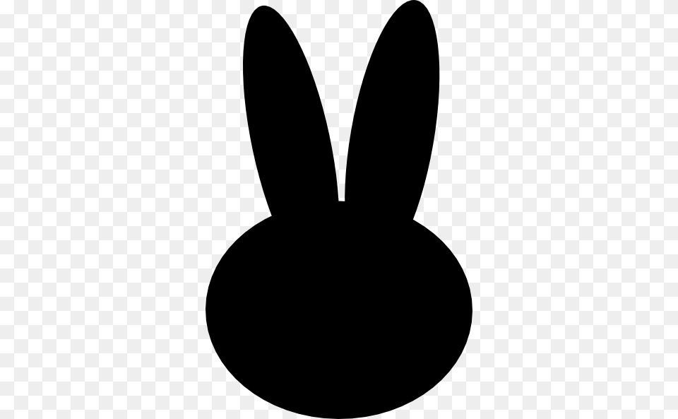 Black Bunny Head Clip Art, Silhouette, Animal, Mammal, Rabbit Free Png
