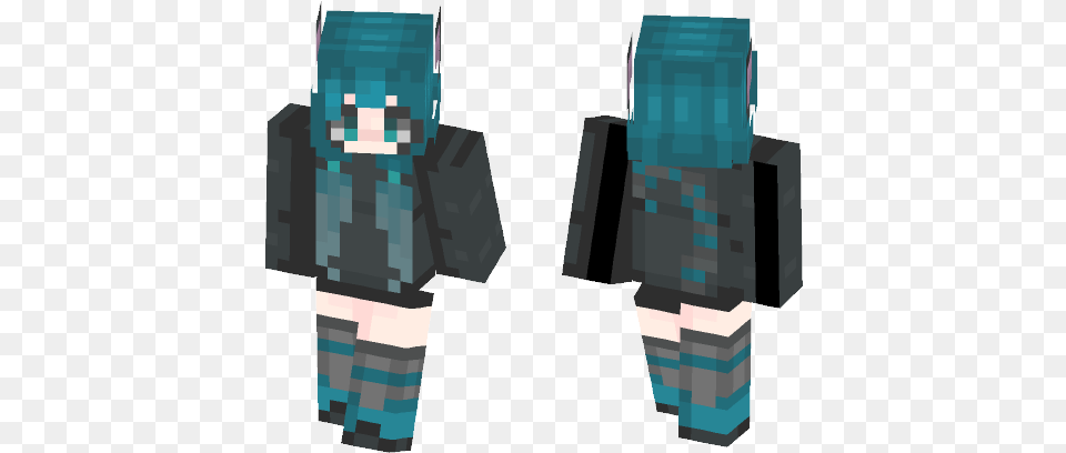 Black Bunny Minecraft Skin, Person, Clothing, Coat, Body Part Free Png Download