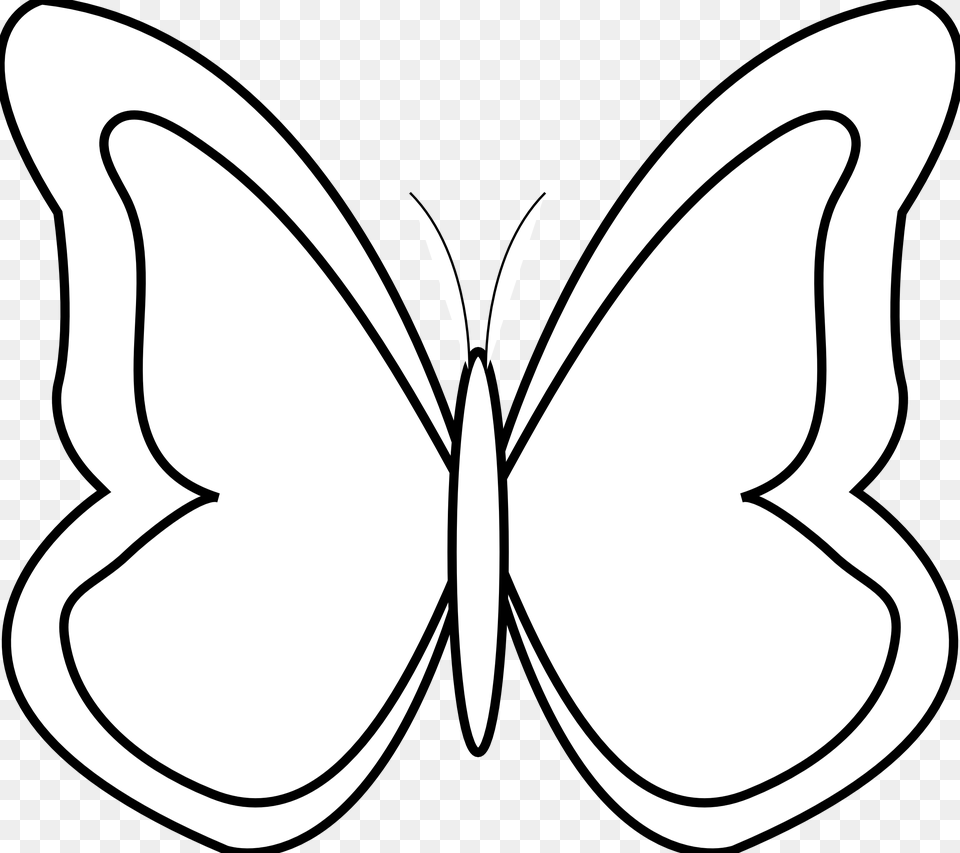 Black Butterfly Clip Art Simple Butterfly Clipart Black And White, Stencil, Smoke Pipe Png