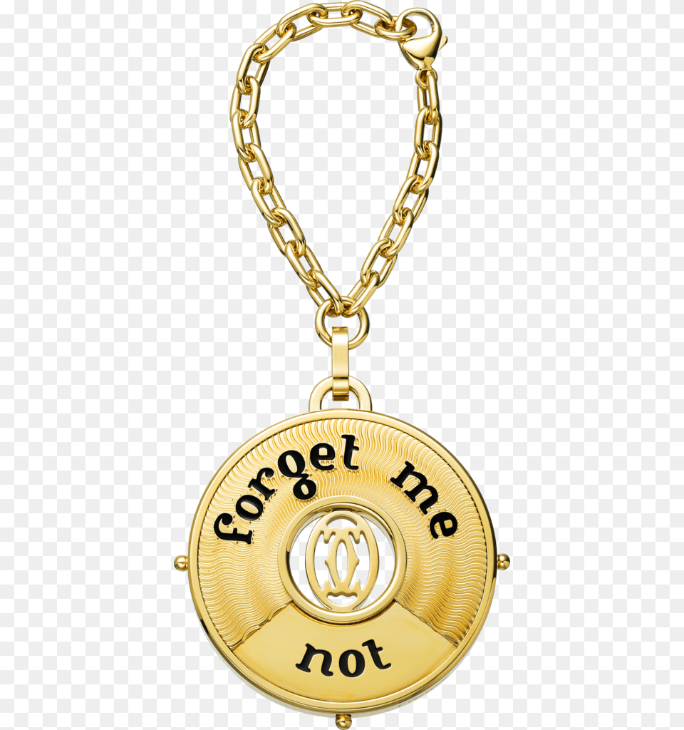 Black C De Cartier Forget Me Not Key Ringmetal Golden Keychain, Accessories, Gold, Pendant, Jewelry Png Image