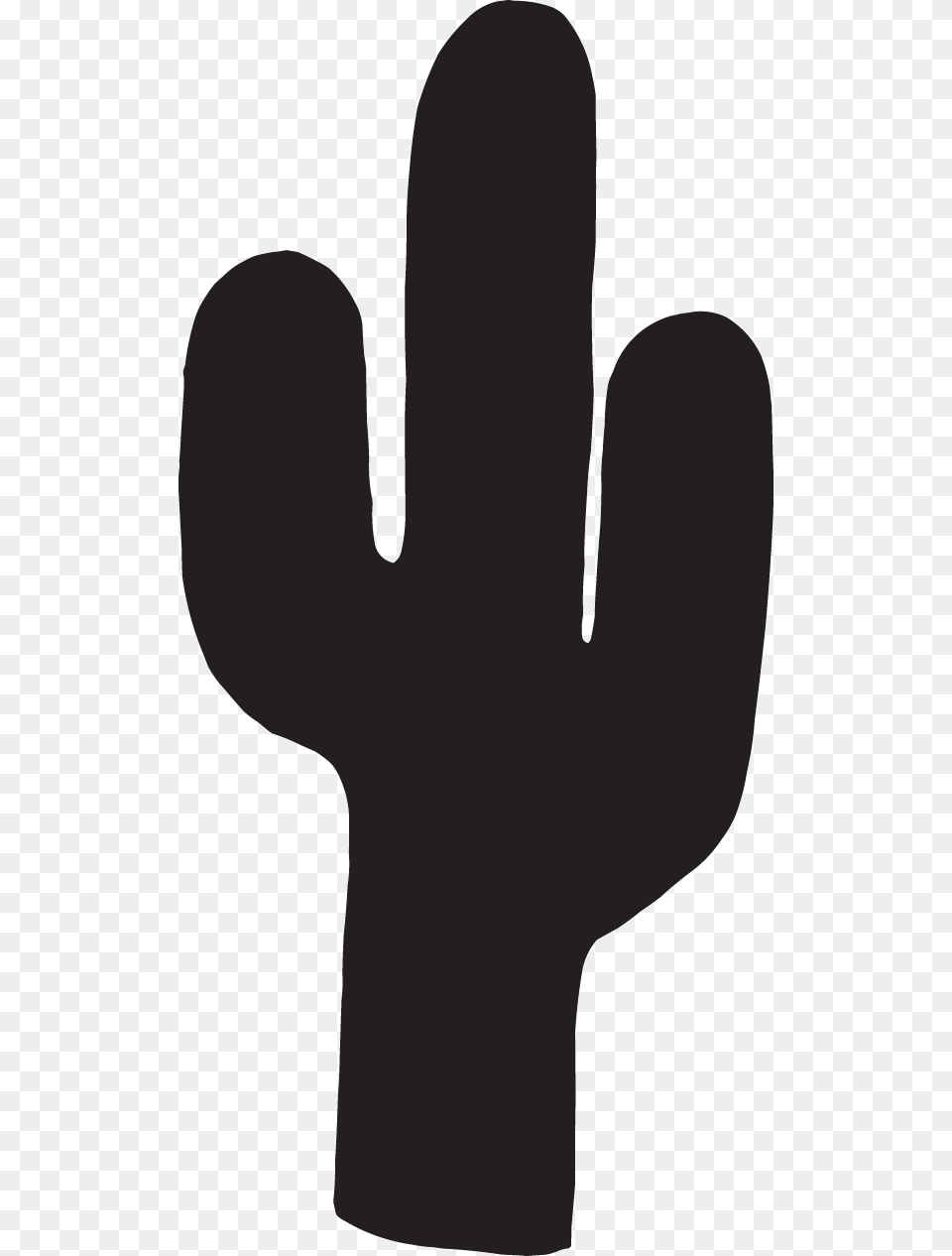Black Cactus Decal, Clothing, Glove, Silhouette, Person Free Png Download