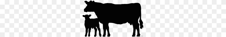 Black Calf Clipart, Silhouette, Animal, Mammal, Cattle Free Png