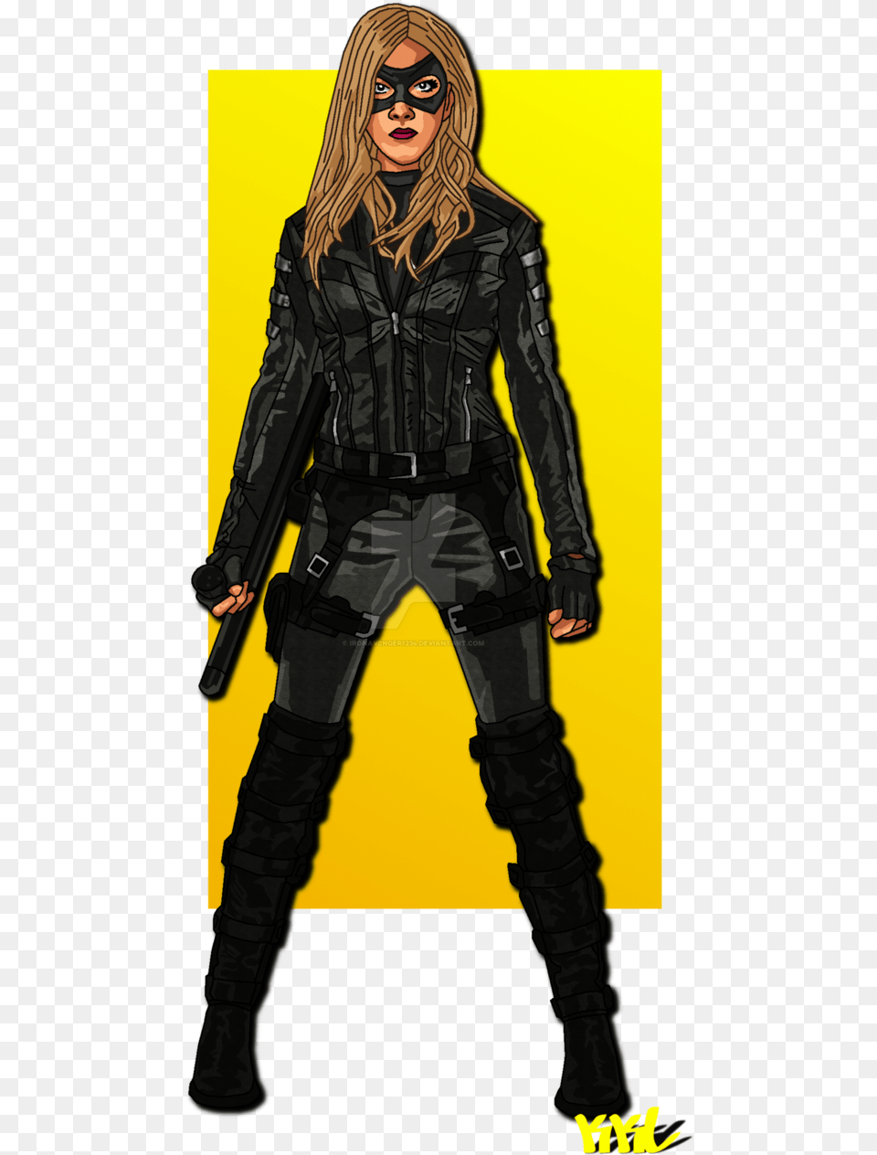 Black Canary By Ironavenger1234 Drawing, Clothing, Coat, Sleeve, Pants Free Png Download