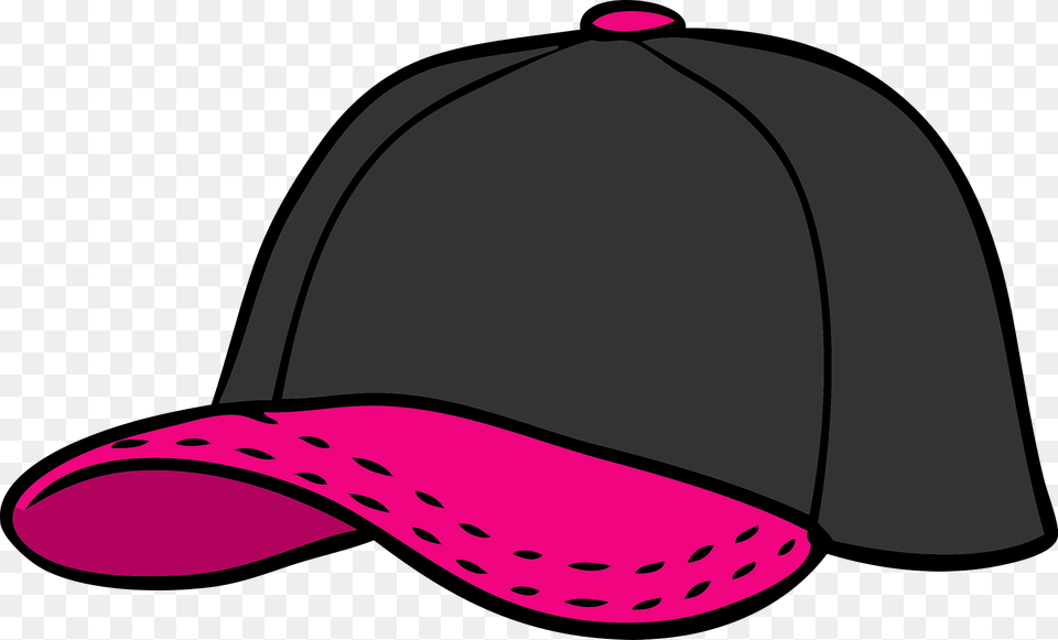 Black Cap With Pink Bill Clipart, Baseball Cap, Clothing, Hat, Hardhat Free Png Download