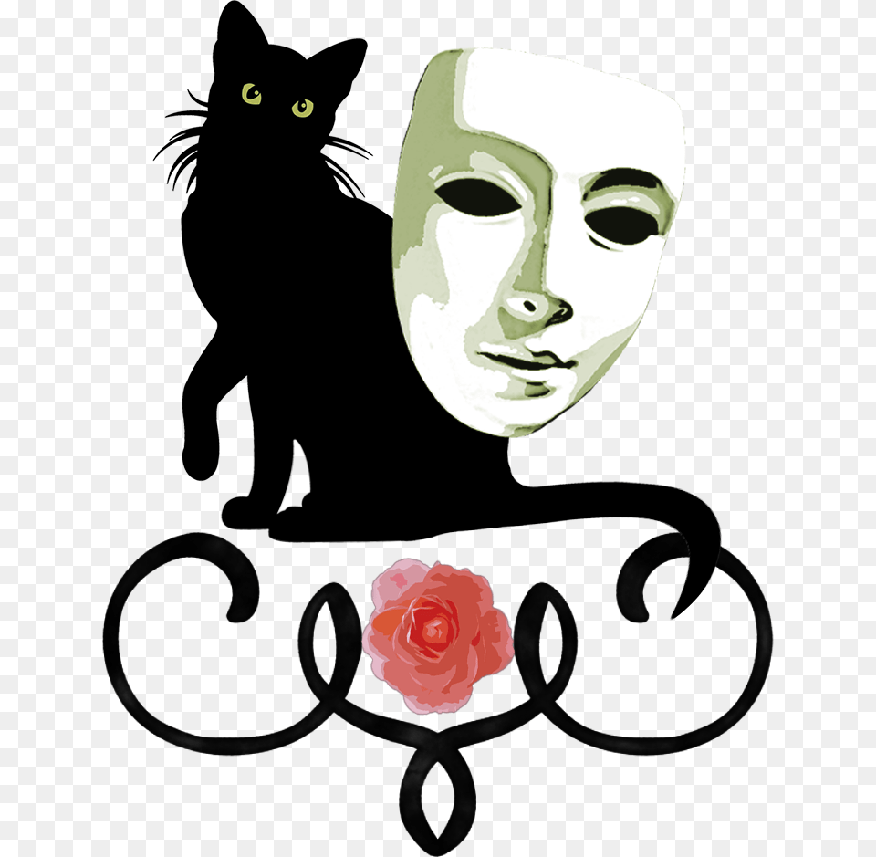 Black Cat, Rose, Plant, Flower, Person Free Png