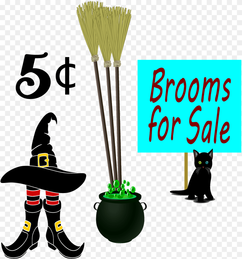 Black Cat, Animal, Mammal, Pet, Broom Png Image