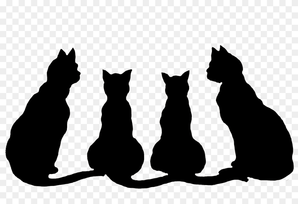 Black Cat And Kitten Coloring Pages Clipart, Silhouette, Mammal, Animal, Pet Free Png