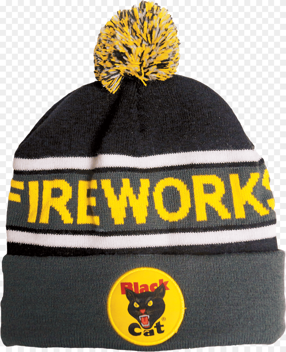 Black Cat Beanie Beanie, Cap, Clothing, Hat, Person Free Png