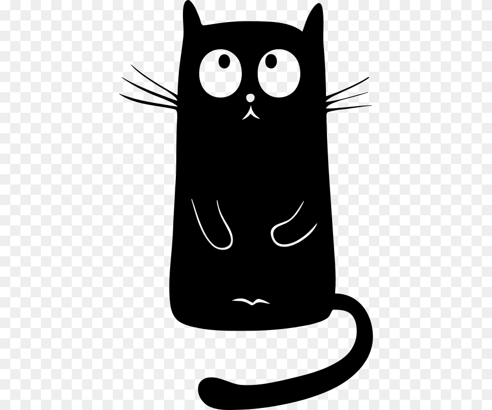 Black Cat Cartoon, Gray Free Png