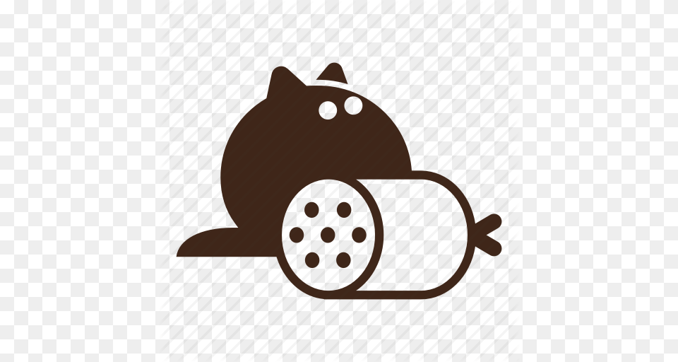 Black Cat Cartoon Cat Fluffy Hungry Pet Sausage Icon, Bag, Animal, Kangaroo, Mammal Free Png Download