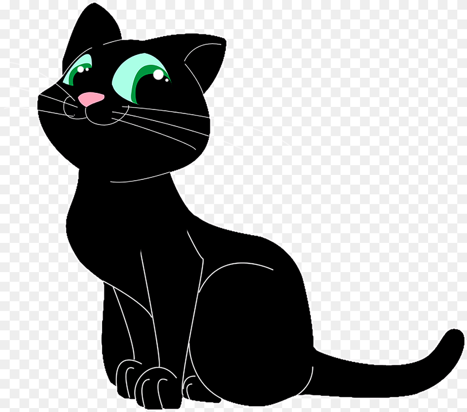 Black Cat Cartoon Cute, Animal, Mammal, Pet, Black Cat Png Image