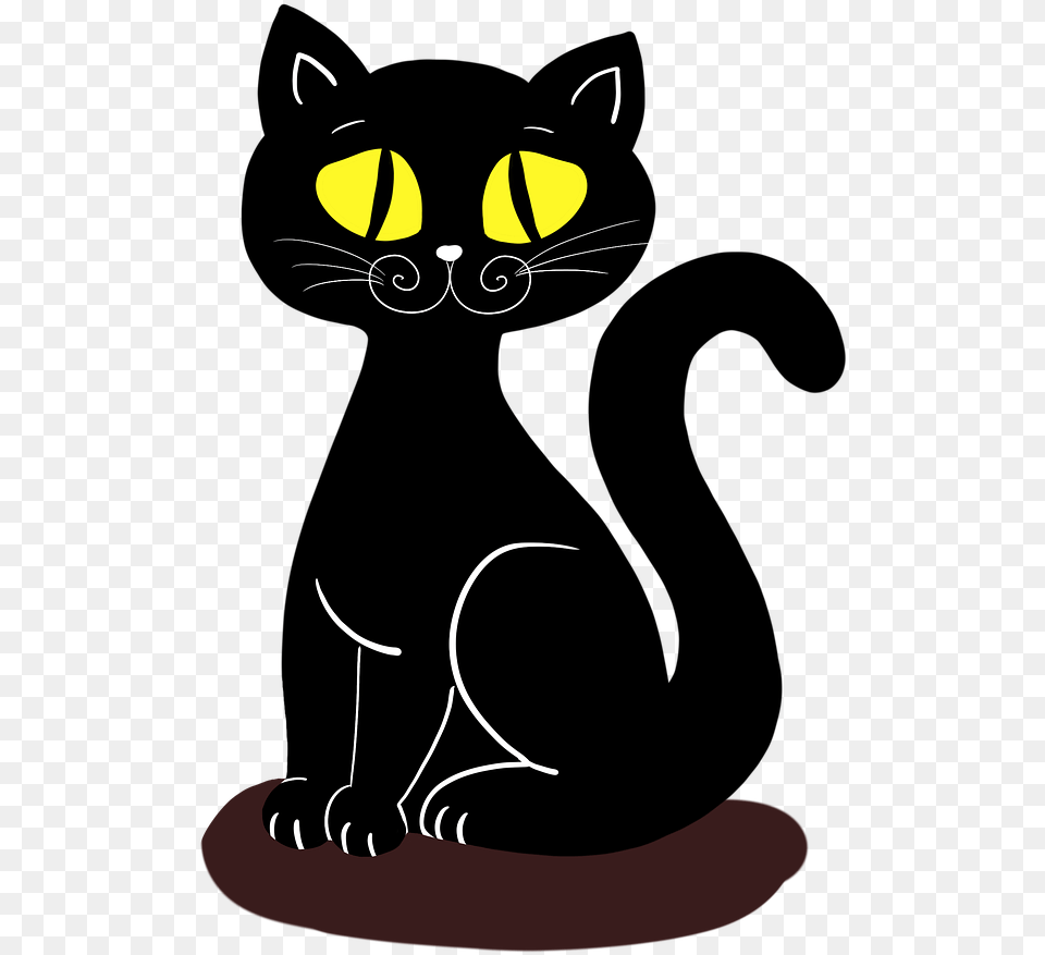 Black Cat Cat Cute Drawing Dibujos De Gatos Negro, Animal, Mammal, Pet, Egyptian Cat Png Image