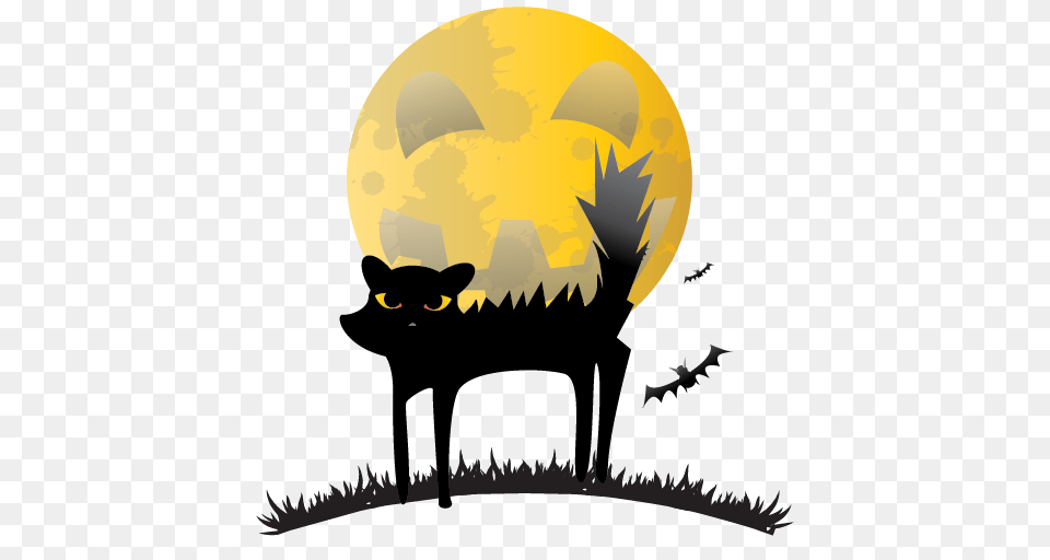 Black Cat Cat Halloween Scared Scary Icon, Silhouette, Animal, Coyote, Mammal Free Transparent Png