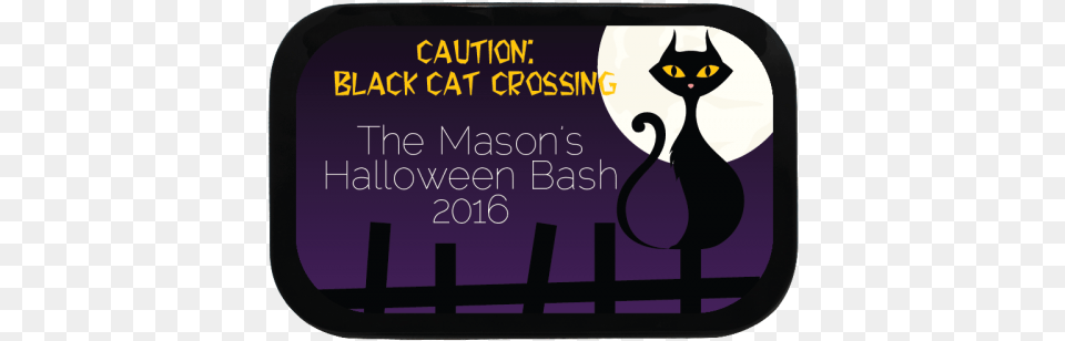 Black Cat Crossing Personalized Halloween Costerstone The Mintbox Pm Black Cat Crossing, Animal, Mammal, Pet Free Png Download