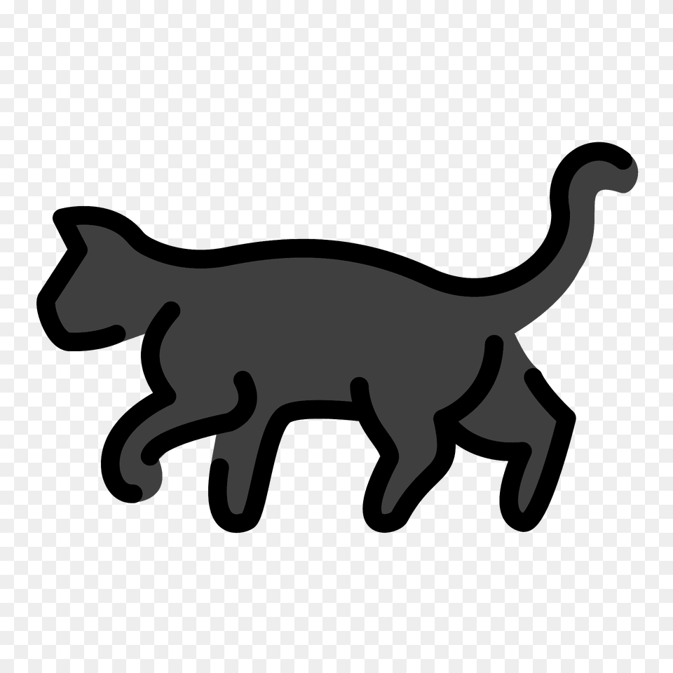 Black Cat Emoji Clipart, Animal, Kangaroo, Mammal, Pet Free Transparent Png