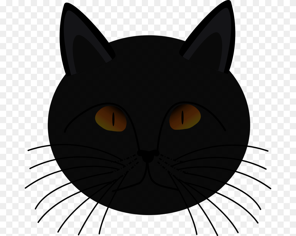 Black Cat Face, Animal, Pet, Mammal, Black Cat Png Image