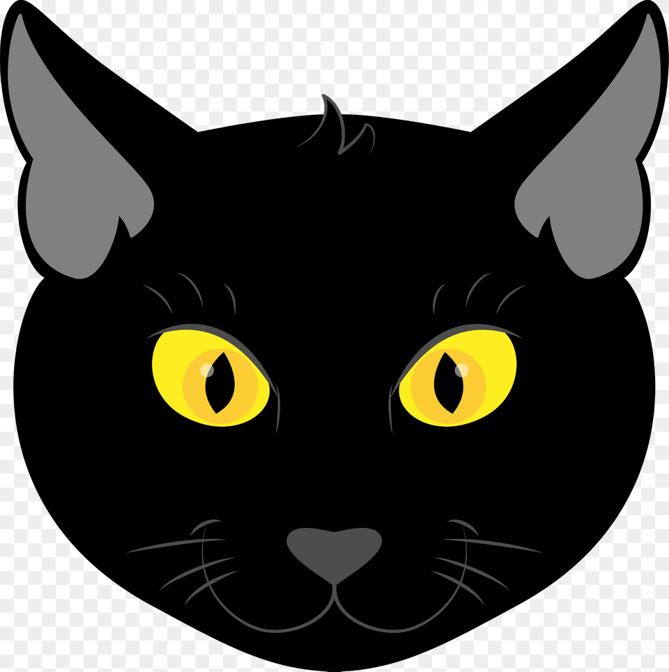 Black Cat Face Clipart, Animal, Mammal, Pet, Black Cat Free Png Download