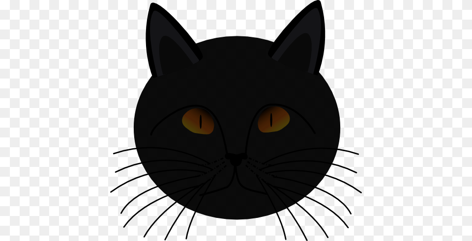 Black Cat Face Clipart, Animal, Pet, Mammal, Black Cat Free Png
