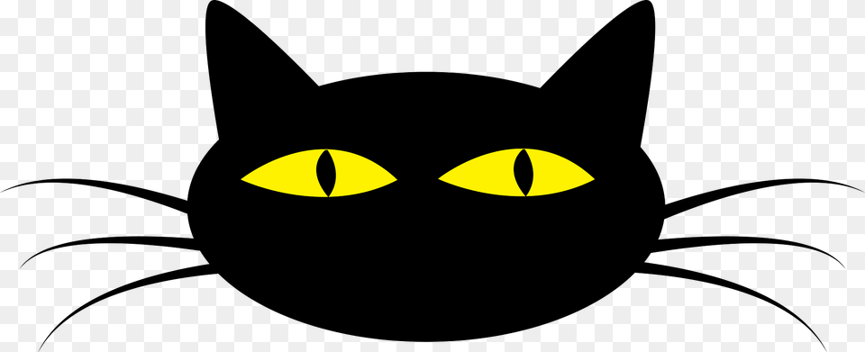 Black Cat Face Clipart, Animal, Mammal, Pet, Black Cat Free Png