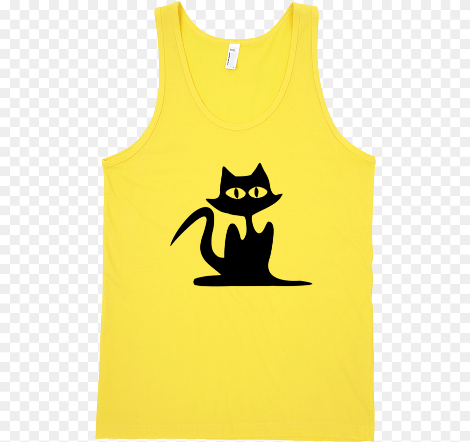 Black Cat Fine Jersey Tank Top Unisex Cat Silhouette, Clothing, Tank Top, Animal, Mammal Png Image