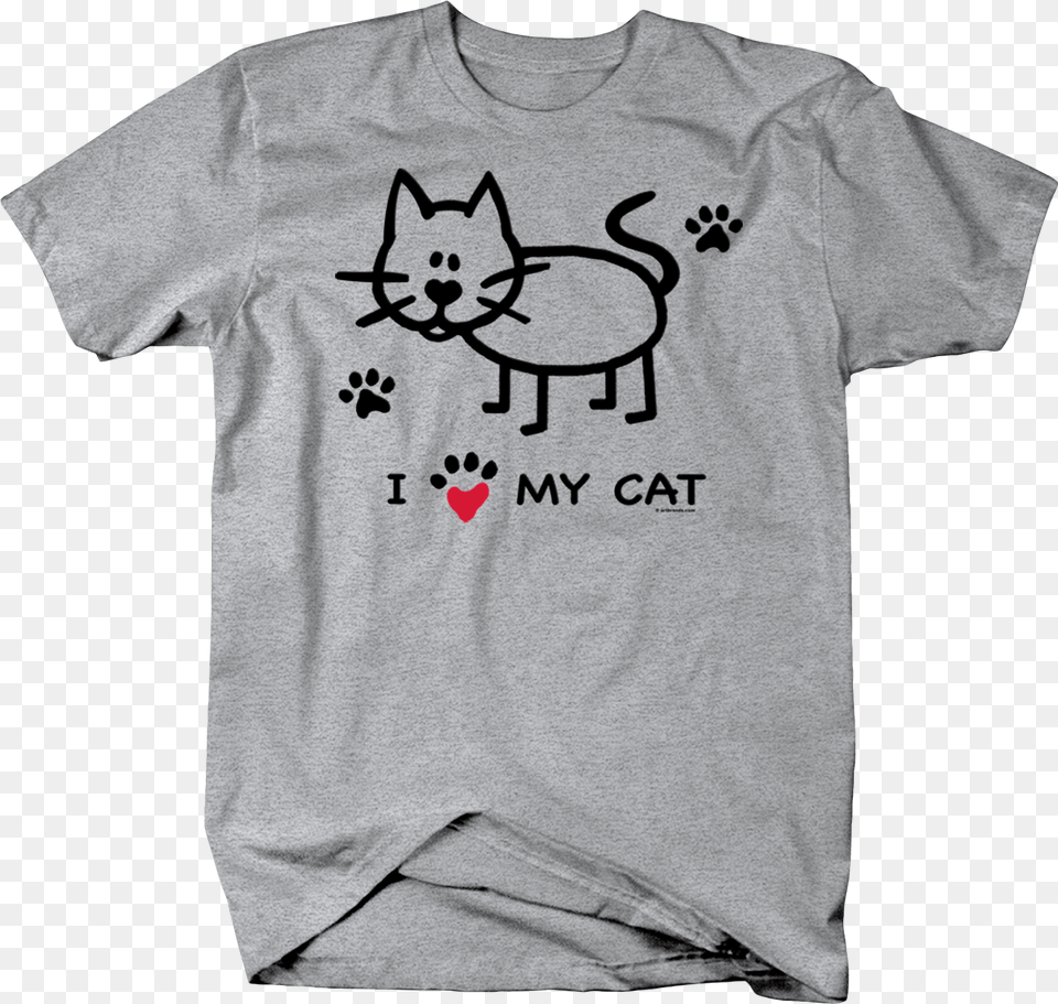 Black Cat I Love My Cat Paw Print Custom Tshirt T Shirt, Clothing, T-shirt Png Image